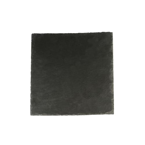 Restaurantware Square Slate Platter 1 Count 8 X 8 Inch Scratch-Resistant Slate Cheese Board Modern Serving Tray Black Rustic Design For Charcuterie And Appetizers