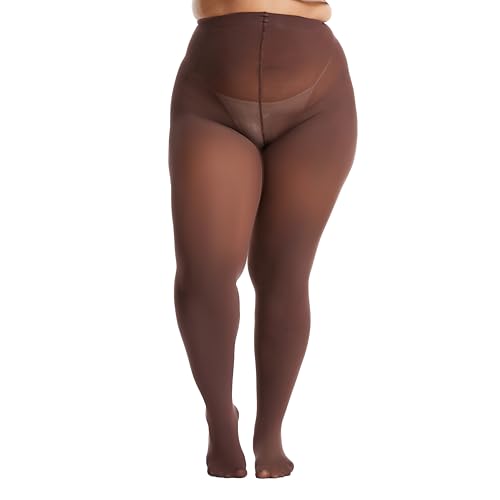Image of Frola Plus Size Tights for Women Semi Opaque Control Top High Waist Stockings 60 Denier Women's Pantyhose 2X 3X 4X 5X
