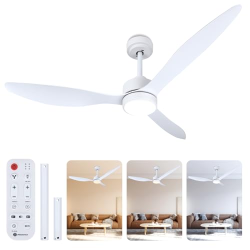 Aigostar 52″ Ventilador de Techo con Luz Silencioso, Motor DC Reversible 40W, Mando a Distancia, 6 Velocidades, Luz Regulable (2700K-6500K), Ideal para Dormitorio, Sala o Cocina. Ø132 cm
