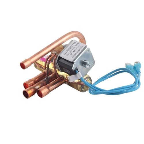 Gsycle 4 Way Reversing Valve, Copper AC Heat Pump Reversing Valve for R22 R410A R407C R404A, Universal HVAC System Replacement Part for Air Conditioner Repair Maintenance (1p)