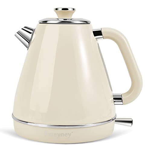 Pateyney Electric Kettle,Tea kettle,1.7 Litre retro style kettle,Kitchen Countertop Coffee Tea Hot Water Kettle,Double Wall 304 Stainless Steel BPA Free Hot Water Boiler,Auto Shut-Off and Boil-Dry