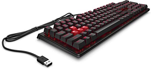 HP OMEN Encoder - Clavier Mécanique Gaming AZERTY (Filaire - USB, Anti-Ghosting, Switch Cherry MX Brown, Rétroéclairage LED Rouge) - Noir/Rouge
