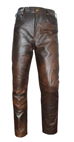R'FAY Collection Mens Leather Slimfit Biker Pents4
