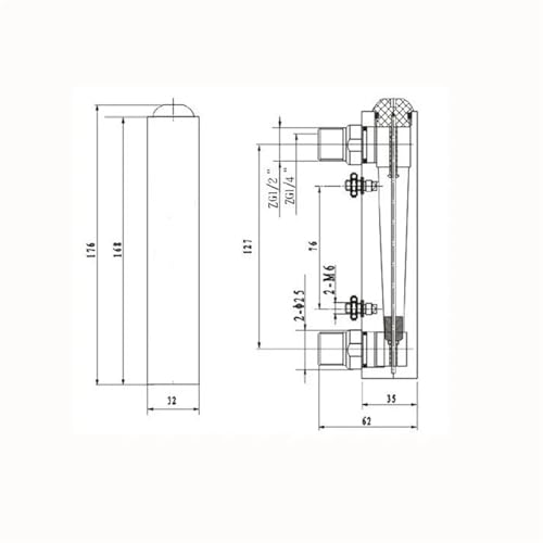 Rotamètre LZM-15 avec vanne débitmètre d'eau 16-160LPH pour panneau