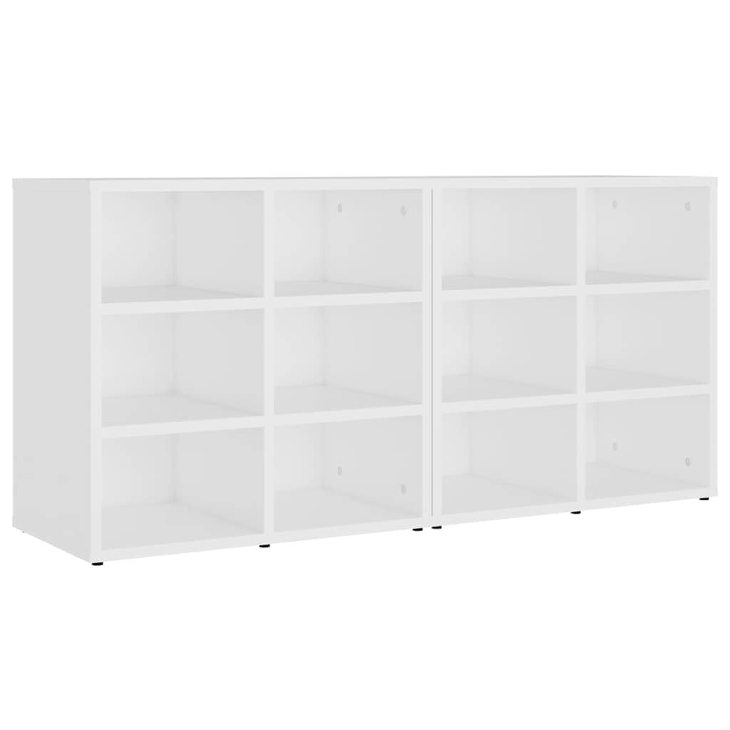 Set di 2 scarpiere da parete, 52,5 x 30 x 50 cm, colore: bianco