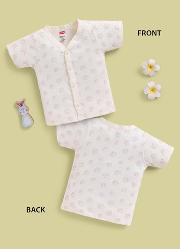 Image of LuvLap Baby Boys & Girls Regular Fit 100% Cotton Half Sleeve Jhabla Pack of 4