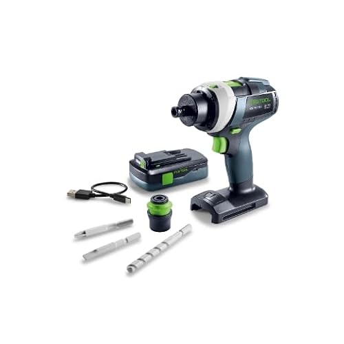 Festool Zabawkowa wiertarko-wkrętarka akumulatorowa TY-TPC, w zestawie zdejmowany akumulator (ładowanie przez USB-C), w zestawie 3 bity/wiertło, CENTROTEC, z oryginalnym dźwiękiem i światłem. Zabawka
