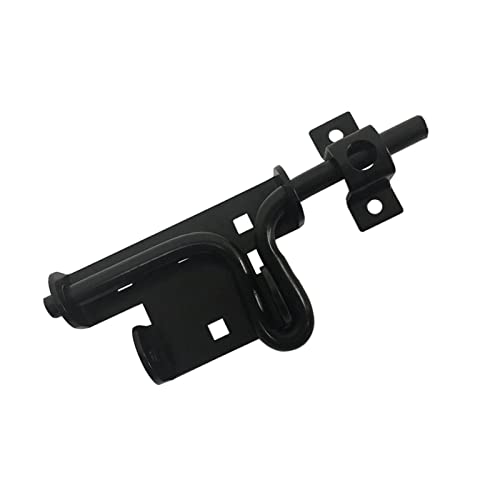 Heavy Duty Sliding Bolt Gate Latch With Padlock Hole, Slidd Bolt Gate Lock Door Latches Hardware With Screws For Wooden Fences Barn Doors, Interior And Outdoor Door Latch, Steel(Satin Black) #TOP1