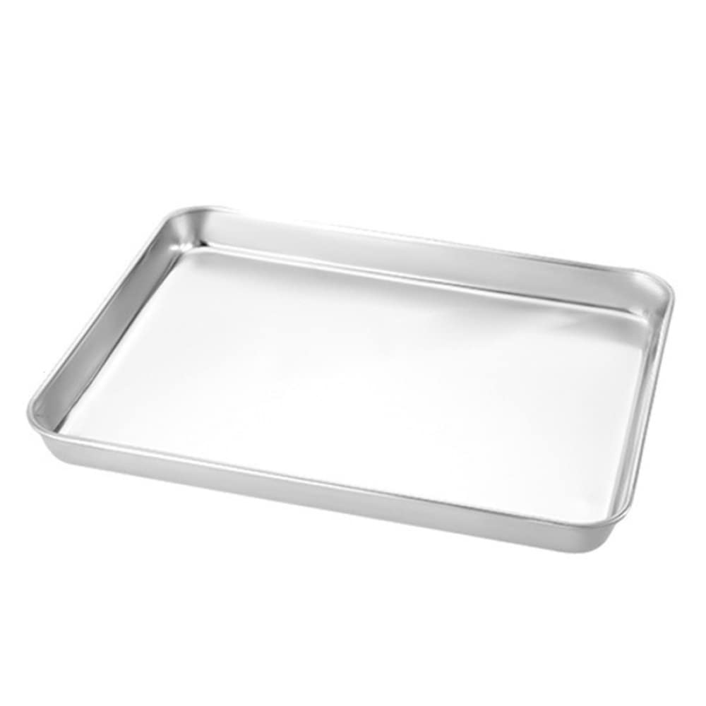 ACiyD Bandeja para Hornear Platos de Salchicha al Vapor Sartén Antiadherente Rectangular Utensilios para Hornear Galletas de Acero Inoxidable (22.7x14.7x1.2cm)