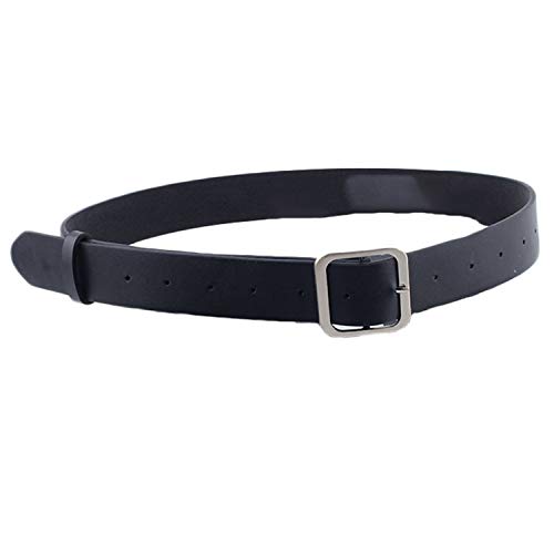 Andongnywell Women's Leather Belt for Pin Round Buckle Ladies Solid Pin Buckle Belt Rounded Waistband