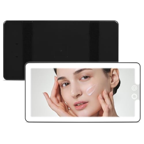 車 サンバイザー ミラー ライト付き鏡 無段階明るさ調節 3つ照明モード ルームミラー 車用化粧鏡 女優ミラー 取り付けが簡単 メイク バイザー 【乗用車/SUV/トラックに対応】 (ブラック)