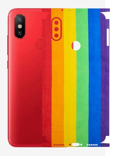Image of AtOdds - Full Body Back Screen Guard Protector Film - Lamination Wrap Skin Sticker Compatible with Xiaomi Mi A2 | Scratchproof Matte Finish (Design - Rainbow)