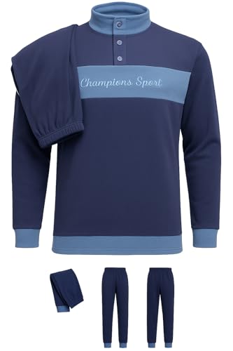 GX GARGIX Pigiama Uomo Invernale in Pile Coral Maglia a