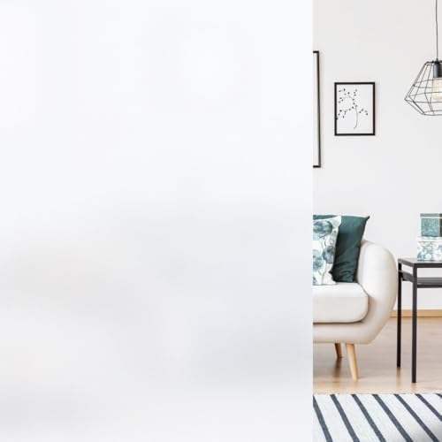 Cestbella Frosted Glass Window Privacy Film Static Cling Window Film 5M Removable Bathroom Door Coverings Anti-UV Heat Control Glass Paper No Glare Decorative Door Clings with Tools for Home Office