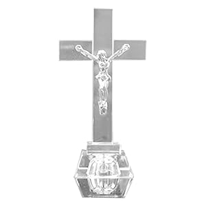 KOUJING Christelijke Kruis Kerk Ornamenten Kristal Kruis Jezus Standbeeld Religieuze Stijl Bureau