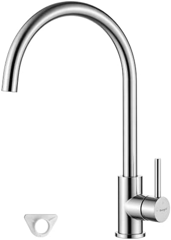 GRIFEMA Grifo Cocina Fregadero Acero Inoxidable, Caño Alto 360°