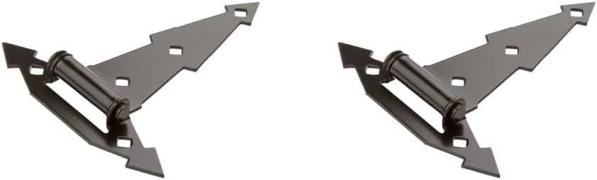 National Hardware N165-480 849 Ornamental T Hinges in Black, 7" , 2 piece