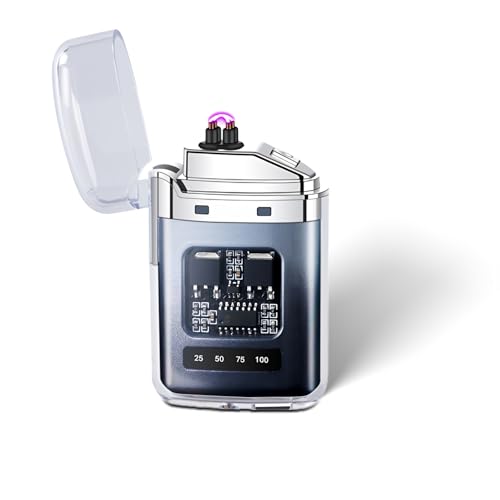 EleBikk Elektronisches Feuerzeug, Doppeltes Elektrisches Bogenfeuerzeug, Wiederaufladbares Typ-C-Feuerzeug, LED-Leistungsanzeige, Winddichtes...