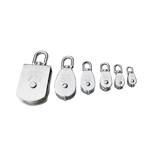 CIYODO Stainless Steel Pulley M20 20mm Diameter Single Sheaved 75kg Load Capacity 20mm Roller Silver