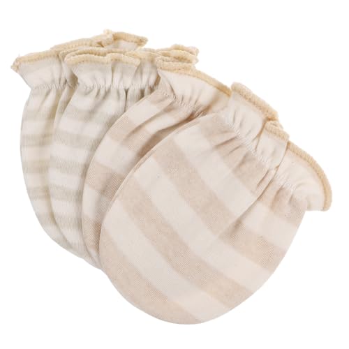KESYOO 2 Pairs Newborn Baby Mittens No Scratches Mittens Cotton Elastic Wrist Gloves Infant Baby Gloves Mittens For Baby Boys Girls