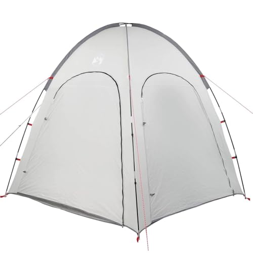 vidaXL Poolzelt mit Dach Grau 366 x 305 x 231 cm Polyester, Garten und Terrasse, moderner Faltbarer, wasserfester Poolzelt, Campingunterkunft, Sonnenschutz
