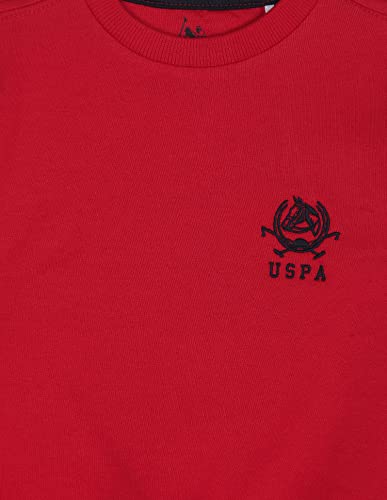 Image of U.S. POLO ASSN. Boy's Cotton Round Neck Sweatshirt (UKSWSON0102 Me. Red EXS)