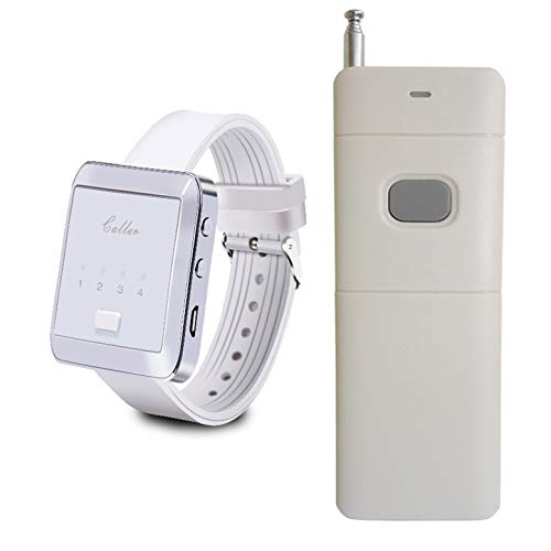 Taidacent Wireless Remote Control Emergency Pager Wireless Calling System Wrist Pager + Remote Control Restaurant/Club/Bath Emergency Alarm Old People Patients (1 Remote Control + 1 Wrist Pager)