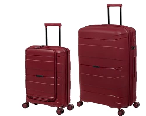 Image of it luggage Momentous German Red Set of 2- Large & Cabin-28 & 20 inches Cabin with Padded Laptop Section and Large Expandable Polypropylene Hardsided with TSA Lock 8 Wheel Trolley Bag