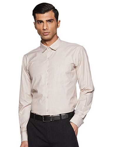 Image of Hang & Wear Men's Plain Regular fit Formal Shirt (MS-F18- Fawn 42