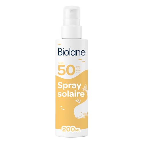 BIOLANE - Spray solaire bébé 200ml SPF50 - Haute protection contre UVA et UBV - Peaux sensibles -...