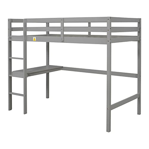 Twin Loft Bed With Built-In Desk,Grey L79.50 *W43.6 */H65 #TOP4