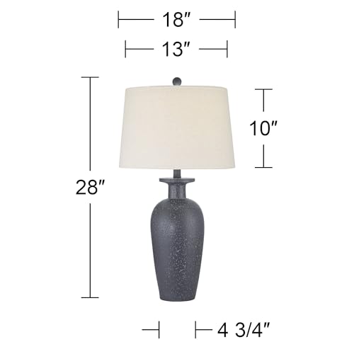 Lámparas de Mesa Rusticas 28" Set de 2 Gris Carbón miniatura 4