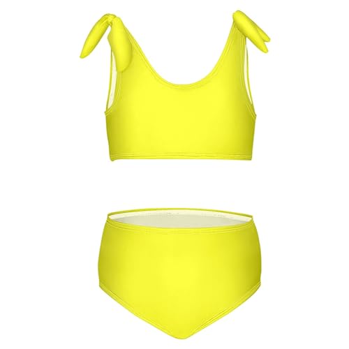 Image of Girls Tankini Swimsuit Bathing Suit Two Piece Bikini Summer Beach Swimwear with Adjustable Strap 3-12 Years Solid Color