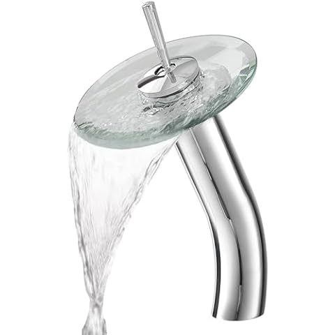 BWE Waterfall Glass Spout Bathroom Faucet Cover