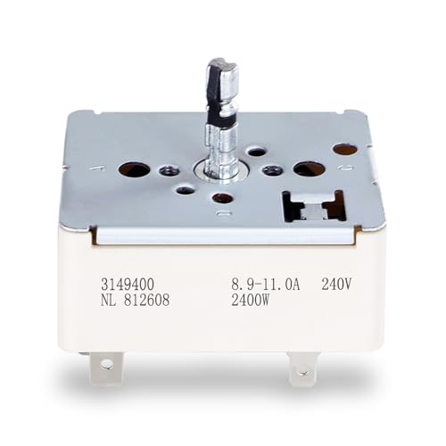 WP3149400 3149400 3148954 3148953 Range Burner Infinite Control Switch (8 Inch) Replace for WP3149404 3148954 314140 W10295573 99989662 311858 311859 310180 311846 3149400 Fits for Whirlpool
