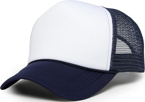 Image of Funky Junque Foam Trucker Hat, Trucker Hats for Women & Men - Blank Adjustable Snapback Mesh Back Baseball Cap