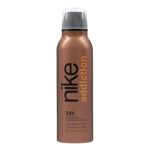 NIKE - Addiction Man 200 ml, Desodorante Hombre, Formato Spray, Eau de Toilette Natural y Masculina, Aroma Amaderado Balsámico, Fragancia Fresca y de Larga Duración