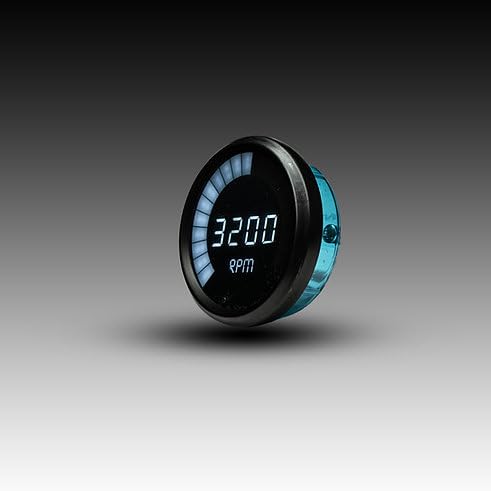 Intellitronix Digital Tachometer Gauge M9001W with Bar Graph in White | 3-3/8 LED Digital Tach 0-9900 RPM Torch (White)