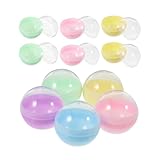 TOBBOMEY Cápsulas Redondas Transparentes Vacías 32 MM para Máquinas Expendedoras 120 Unidades Semitransparentes Color Macaron Recipientes Plásticos para Manualidades y Premios en Fiestas