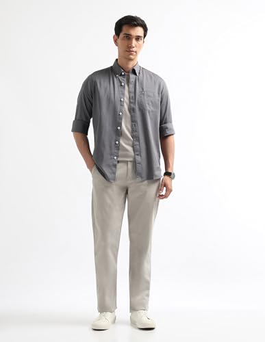 Image of Arrow Striped Slim Fit Mens Casual Shirts - 100% Cotton, Breathable & Comfortable, Full Sleeves Shirts for Men