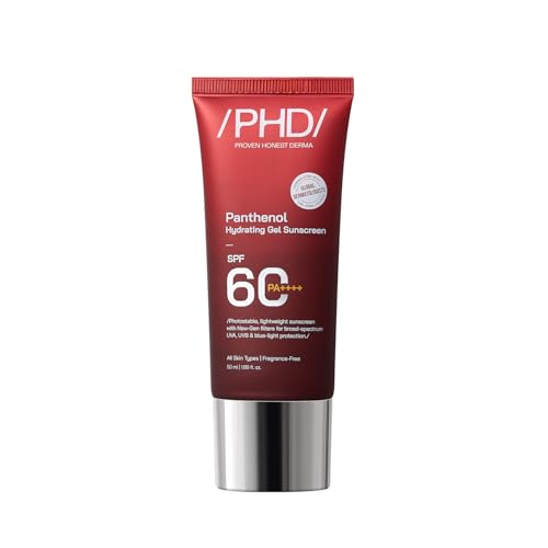 Image of /PHD / Panthenol Hydrating Gel Sunscreen SPF 60 PA++++ | Lightweight, Non-Greasy & Hydrating Formula | Broad Spectrum UVA UVB Protection | No White Cast | Daily Use Face Sunscreen for All Skin Types | 50 ml