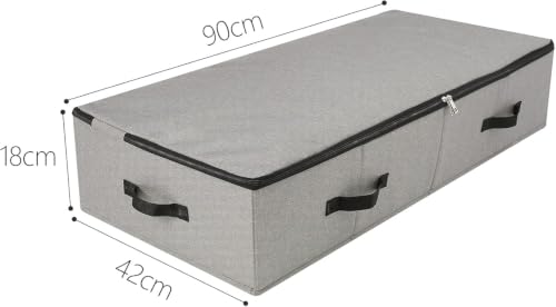 Omygarden Stoffunterbett-Aufbewahrungsbox, 90 × 42 × 18 cm, Dunkelgrau – Ansicht 3