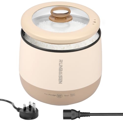 Deuson Mini Rice Cooker UK 1.6 L Small Electric Rice Cooker 450 W 220 V Nonslip Rice Maker 36 Minutes Fast Cooking Rice Cooker and Warmer Over Heating Boil Dry Protection for Cooking Rice Porridge N