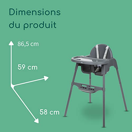 Bebeconfort Meely Chaise Haute Bébé Évolutive 2 en 1 max. 15 kg Chaise Haute Légère 3 3 kg Chaise Bébé Portable Nettoyage Facile Harnais de Sécurité 5 Points - vue 8
