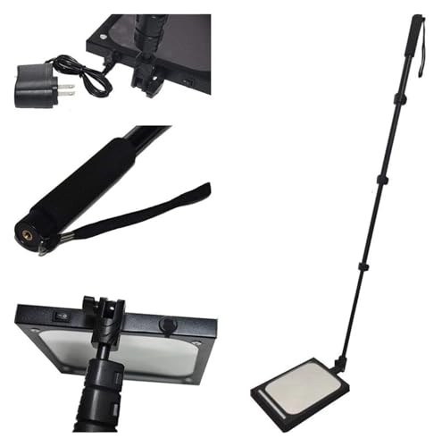 Miroir d'inspection télescopique avec poignée rétractable réglable pour l'inspection visuelle du dessous de caisse et du véhicule, rechargeable