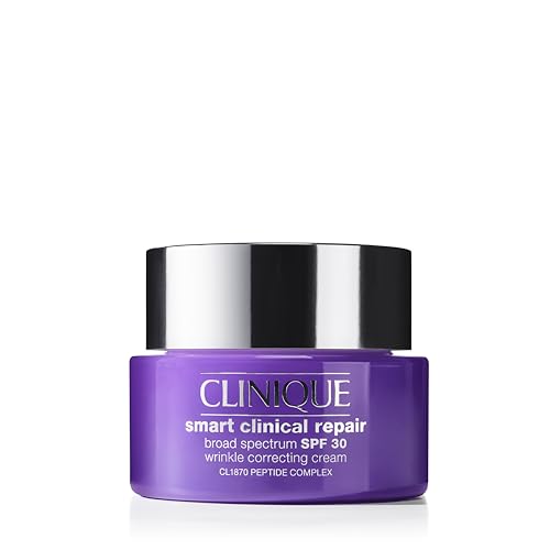 Clinique Smart Clinical Repair Broad Spectrum SPF 30 Wrinkle Correcting Cream with Peptides, Hyaluronic Acid + Glycerin For All Skin Types | Protecting + Repairing, 1.7 Fl Oz