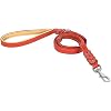 Riparo Leather Dog Leash 6ft with 2 Handles Padded Traffic Handle for Extra Control, Leather Dog Leashes for Large Breed Dogs Training Walking Heavy Duty Leashes for Dogs Red, L 3/4" x6ft