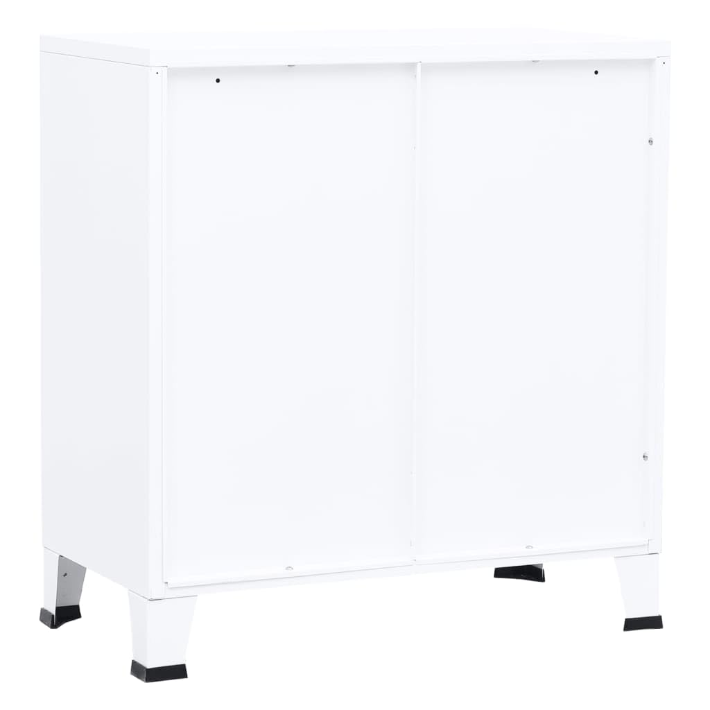 Willood Armario Industrial Baúl Oficina Despacho Archivos Estudio Almacenamiento Muebles Estante Decoración Acero Blanco 75x40x80 cm