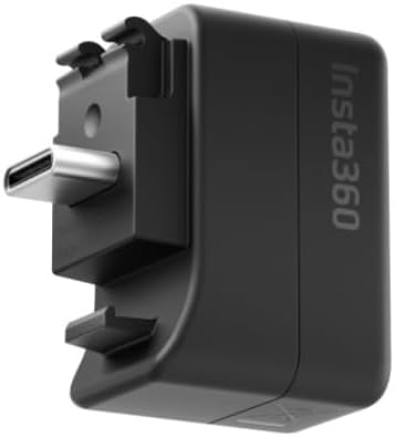 External Microphone Adapter for Insta360 X5 Camera, 3.5mm and Type-C Audio Ports Support Charger and Record for Insta360 X5