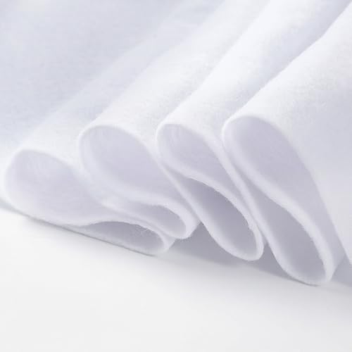 White Felt Fabric 90 x 90cm/1.4mm Thick Soft Durable Felt Fabric Sheet by The Yard Large Craft Felts Roll for DIY Sewing Patchwork